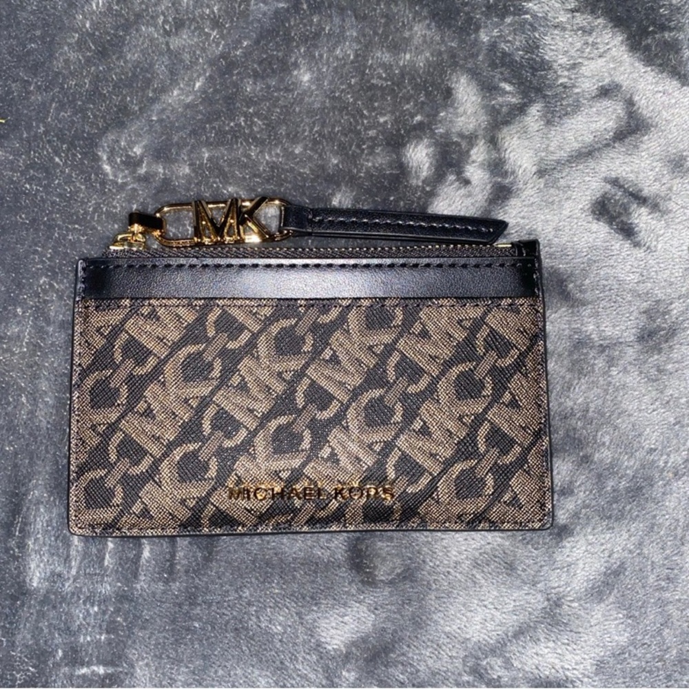 NWOT- Michael Kors Black and Gold Card Holder